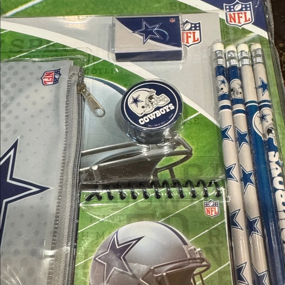 NFL Dallas Cowboys Back to School Blue and Silver Stationery Set 11 pieces